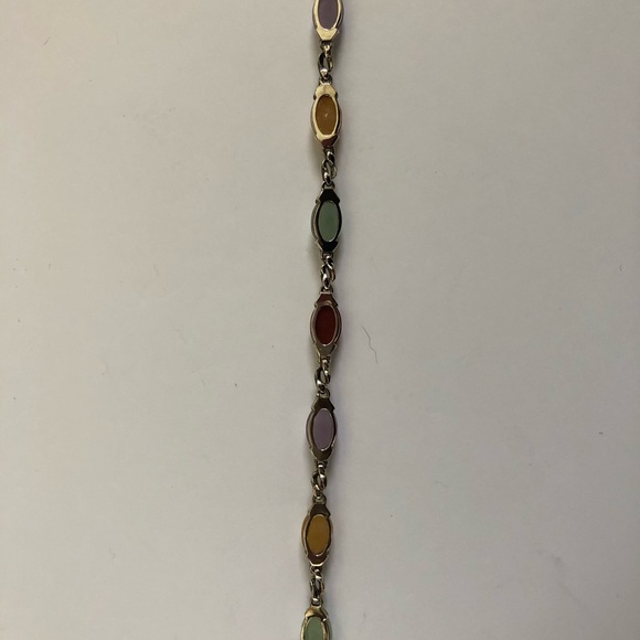 Jade and Sterling Silver Bracelet - Picture 2 of 3